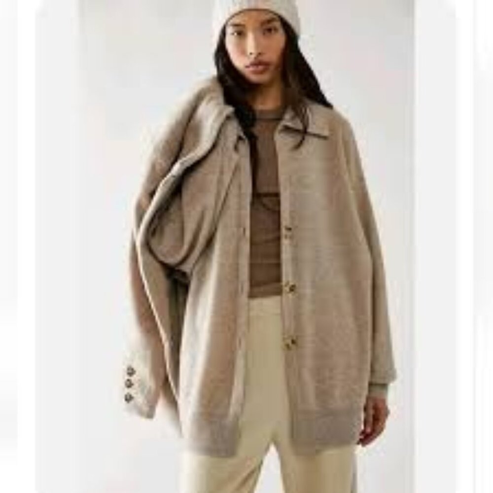 Free People Swim Too Deep Cashmere Cardigan in Taupe